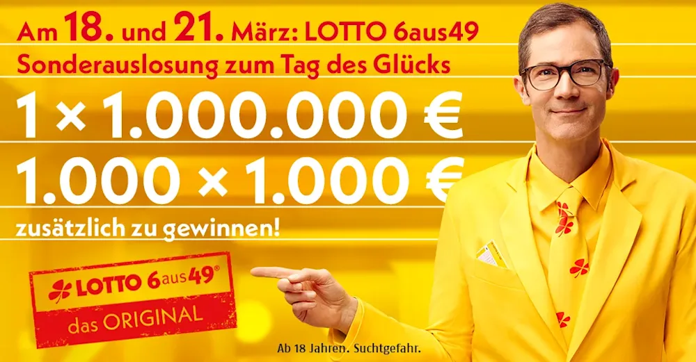 LOTTO 6aus49-Sonderauslosung am 18. und 21. März 2026